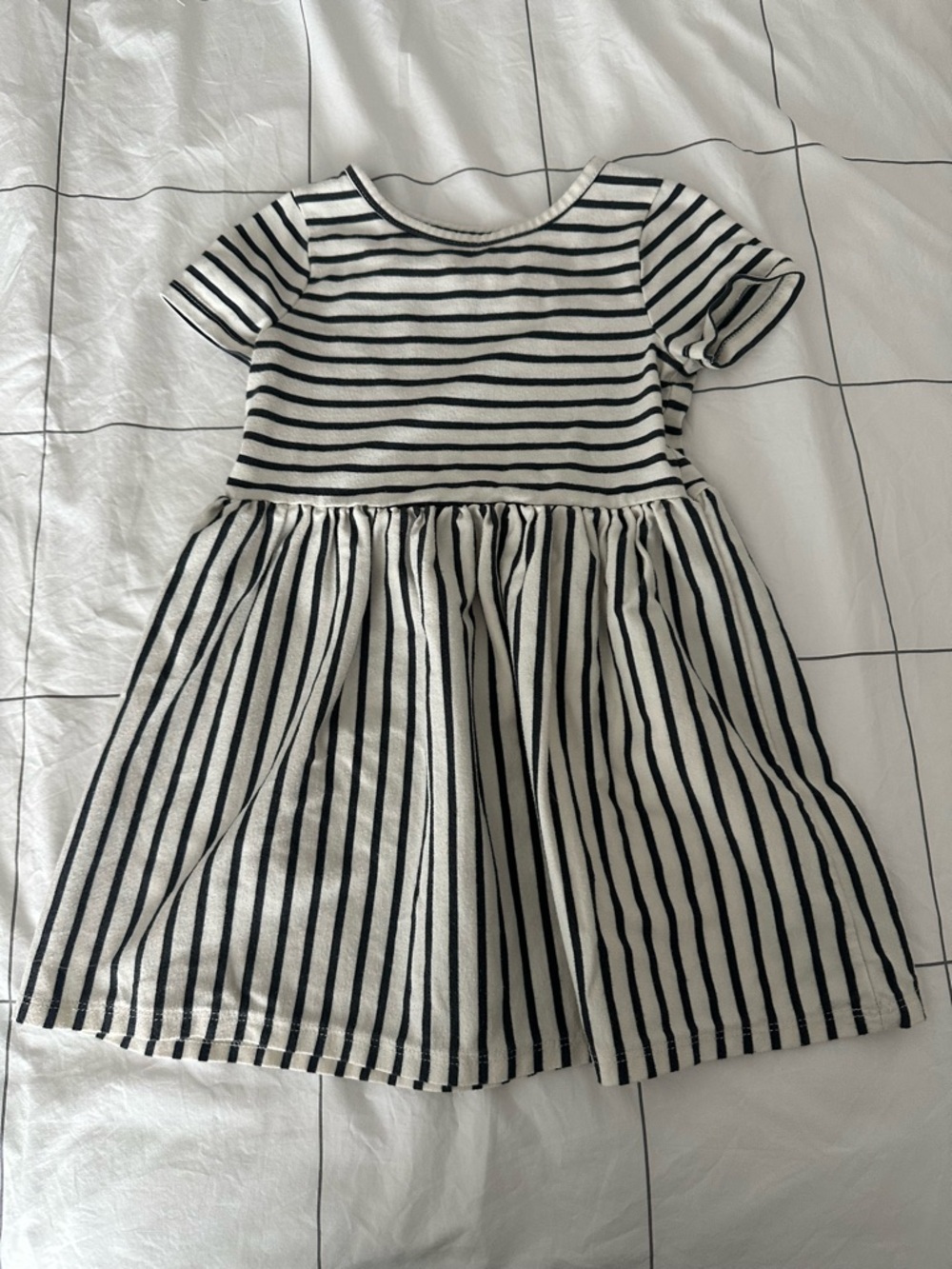 Cat & Jack Black and White Striped Cotton Dress